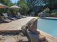 Gite &agrave; Porto Vecchio, Corse du Sud, labelis&eacute; G&icirc;tes de France : la terrasse avec les transats